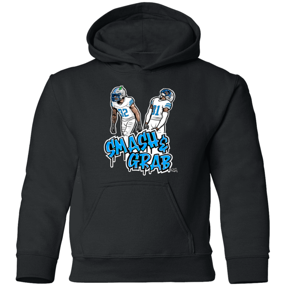 Smash & Grab Youth Pullover Hoodie with White Jersey