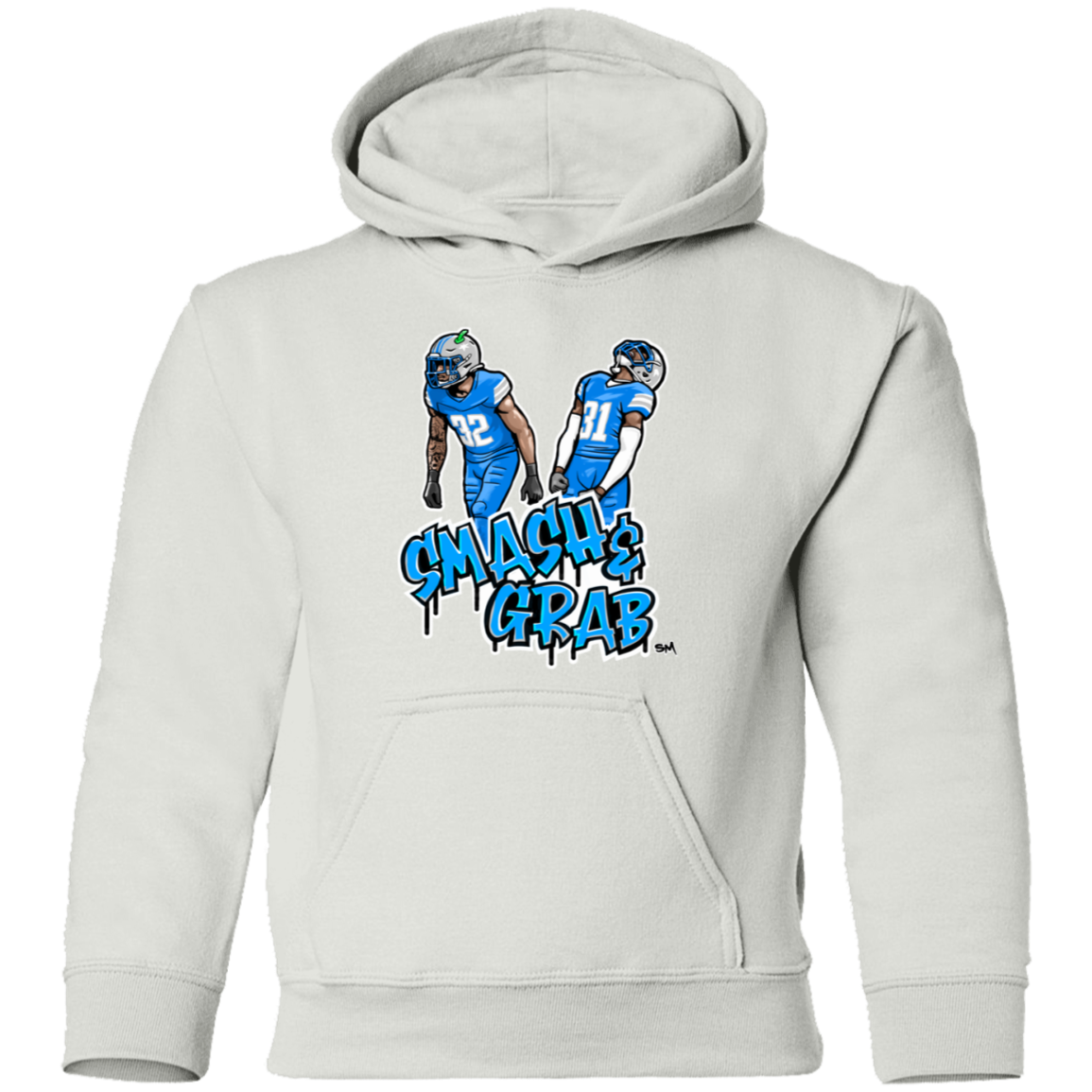 Smash & Grab Youth Pullover Hoodie with Blue Jersey