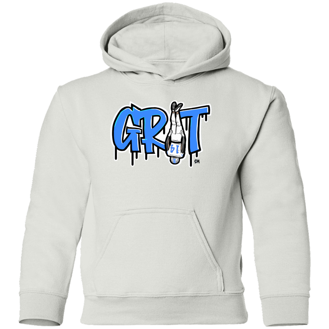 Detroit GRIT White Youth Pullover Hoodie