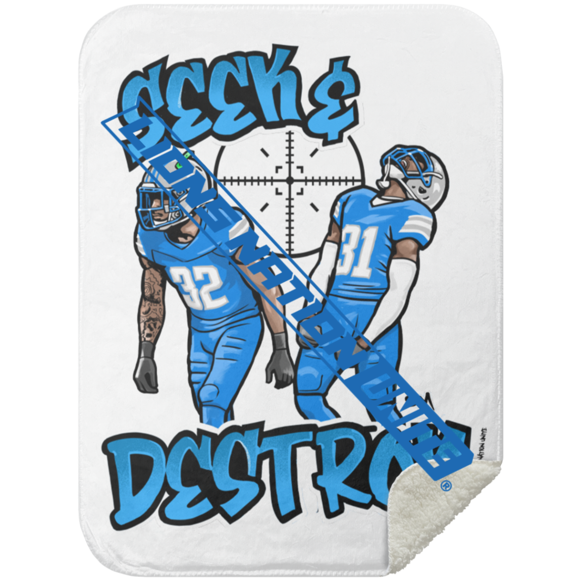 Seek & Destroy White Premium Sherpa Blanket 30x40