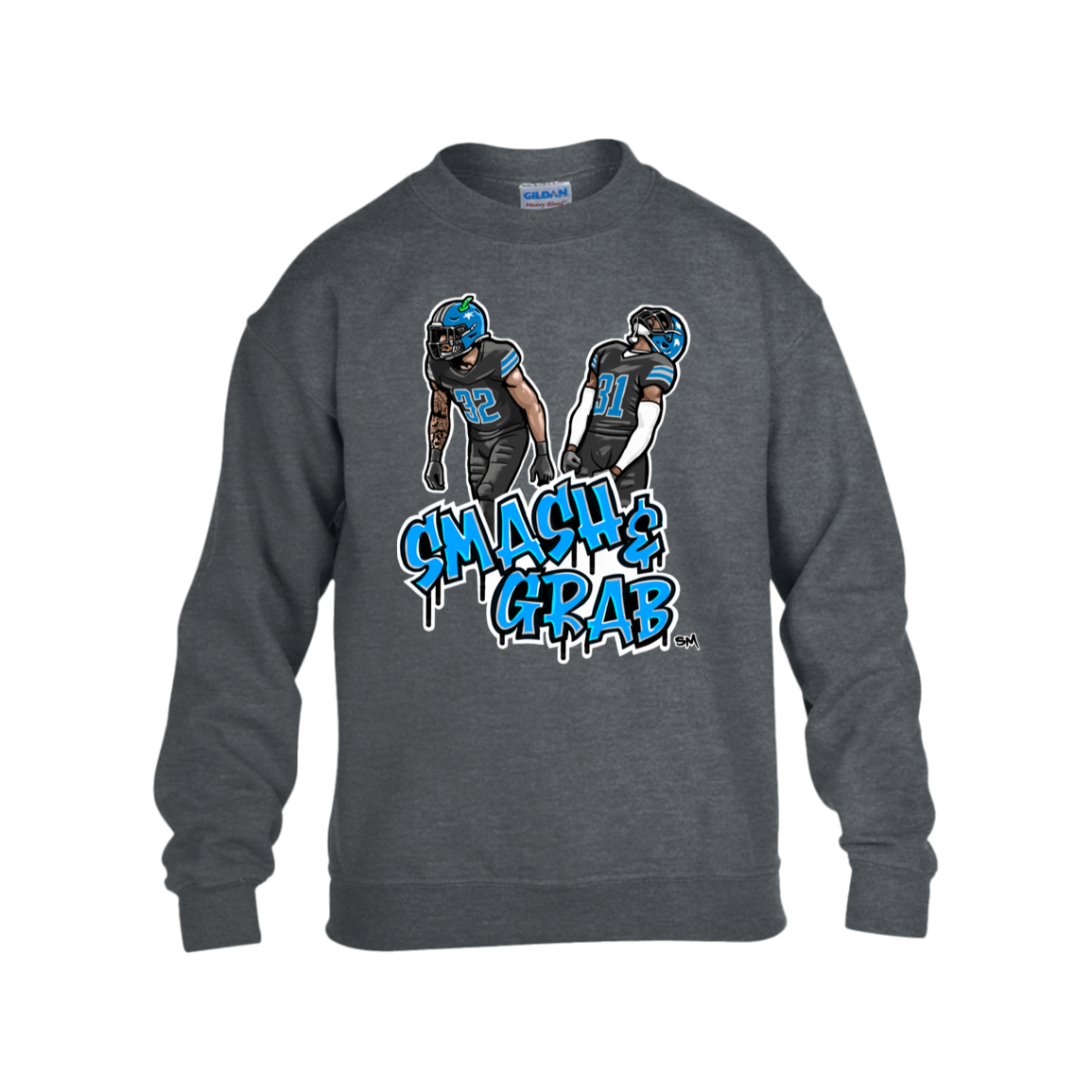 Smash & Grab Kids Heavy Blend Fleece Crew with Black Jersey