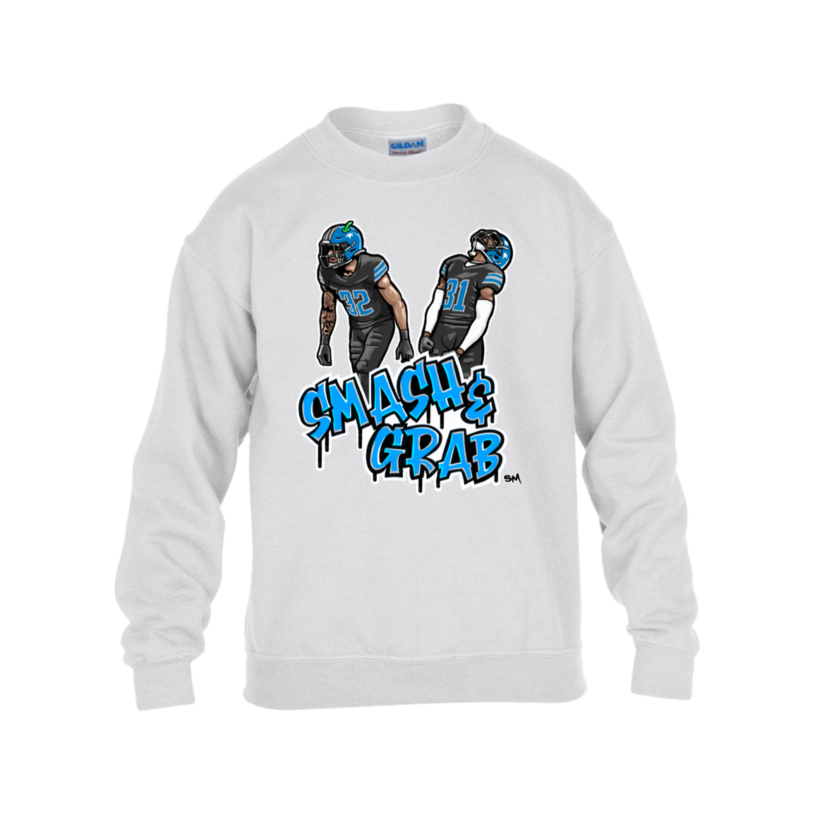Smash & Grab Kids Heavy Blend Fleece Crew with Black Jersey