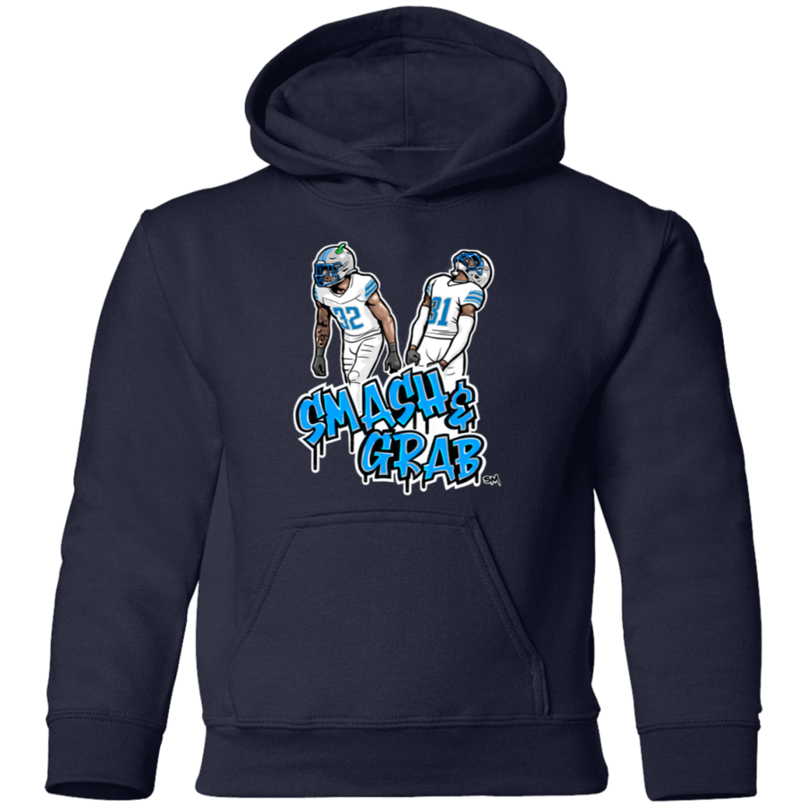 Smash & Grab Youth Pullover Hoodie with White Jersey