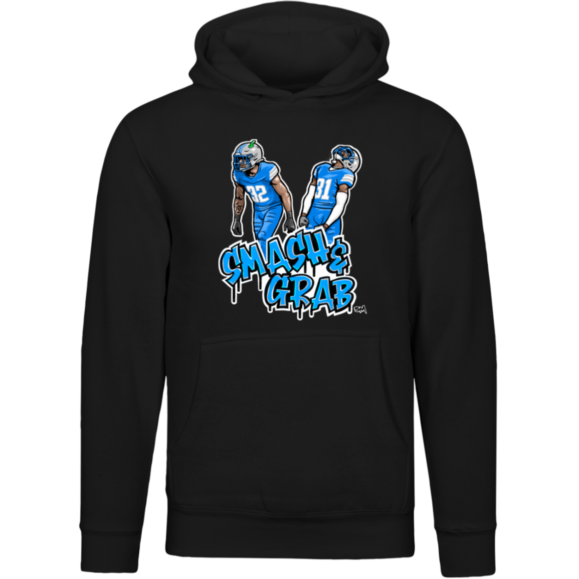 Smash & Grab Unisex Hoodie with Blue Jersey