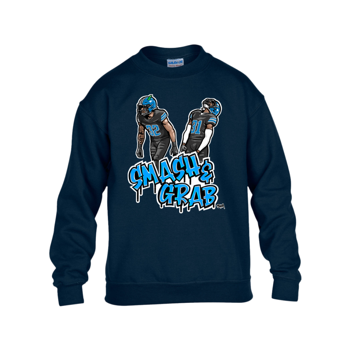 Smash & Grab Kids Heavy Blend Fleece Crew with Black Jersey