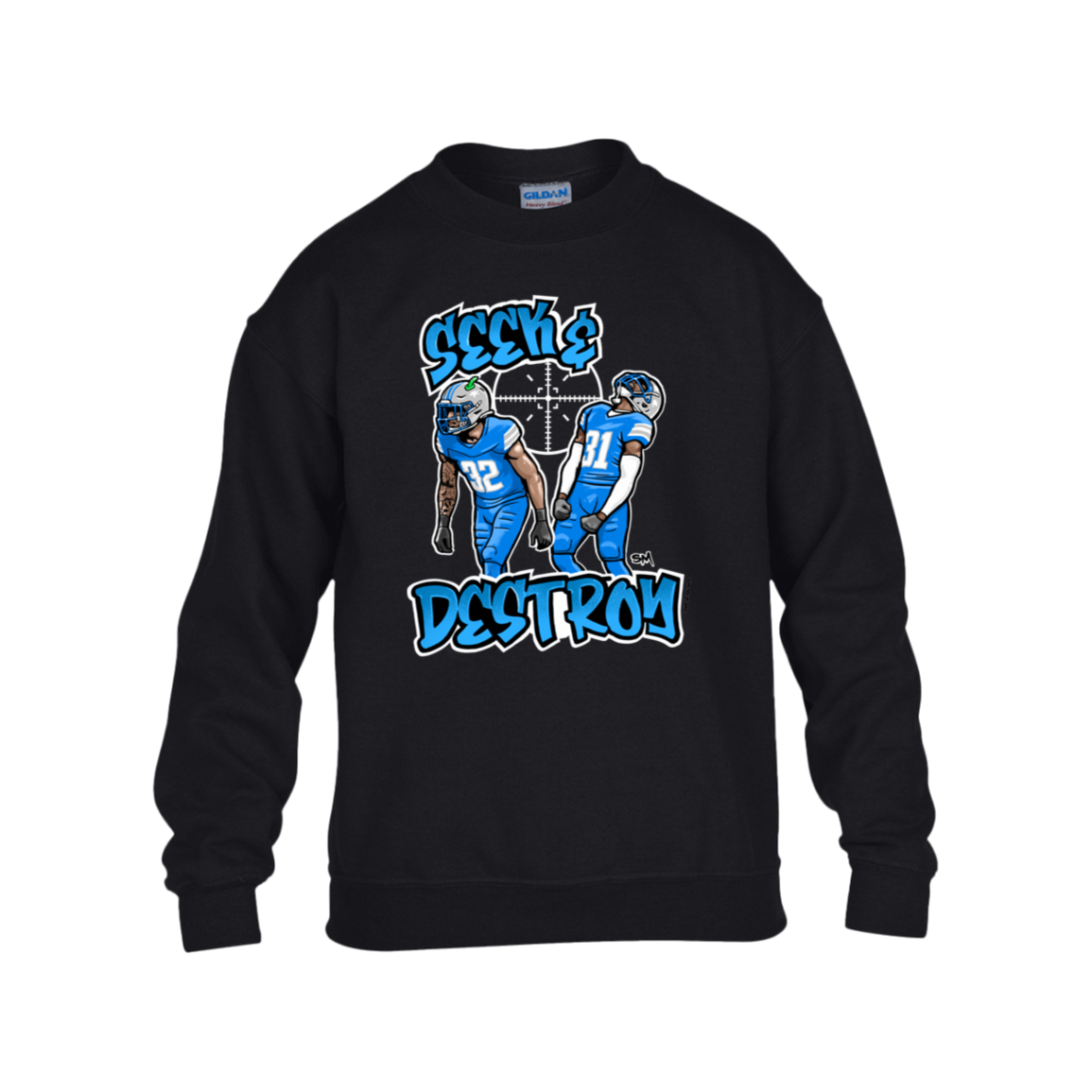 Seek & Destroy Black Kids Heavy Blend Fleece