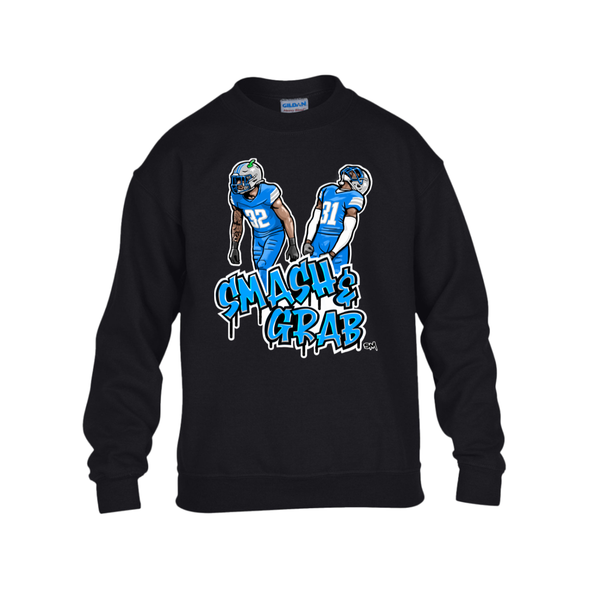 Smash & Grab Kids Heavy Blend Fleece Crew with Blue Jersey