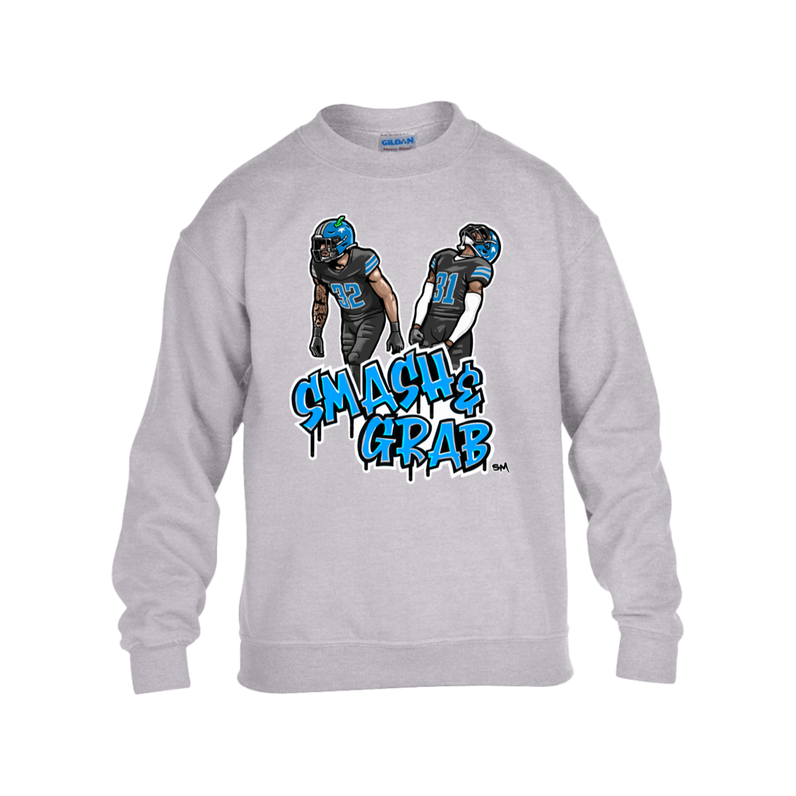 Smash & Grab Kids Heavy Blend Fleece Crew with Black Jersey