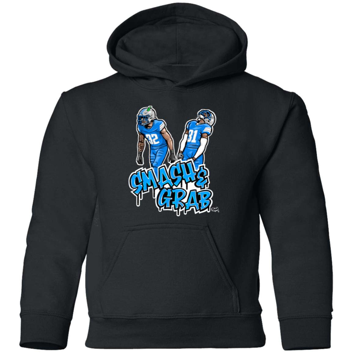 Smash & Grab Youth Pullover Hoodie with Blue Jersey