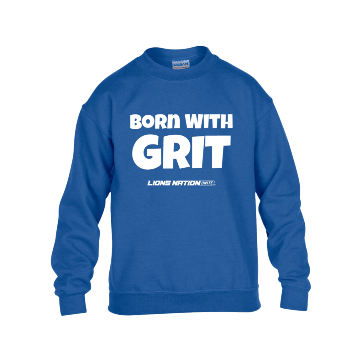 Born With Grit Kids Heavy Blend Fleece Crew