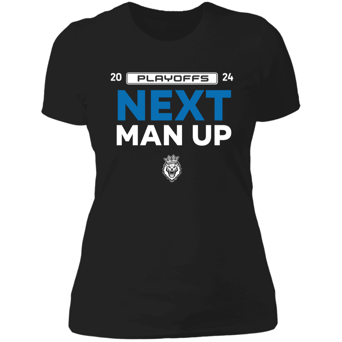 Women's Lions Nation Unite® 2024 Official Fan Playoffs T-Shirt Next Man Up