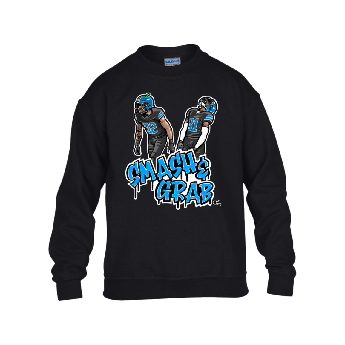 Smash & Grab Kids Heavy Blend Fleece Crew with Black Jersey