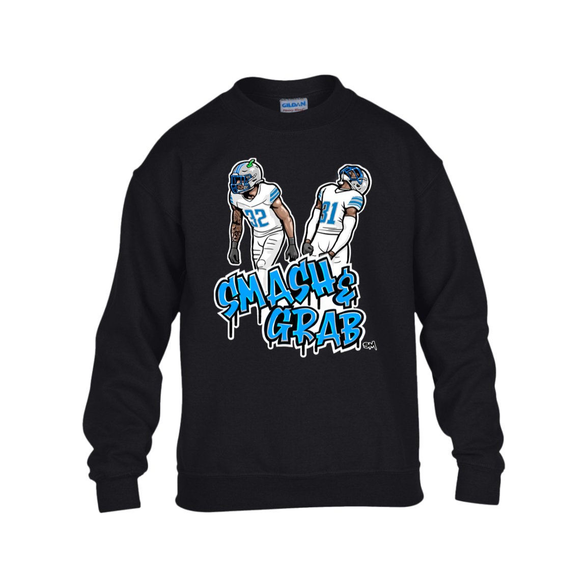 Smash & Grab Kids Heavy Blend Fleece Crew with White Jersey