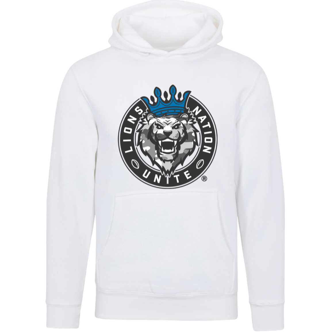 Lions Nation Unite Military Blue Crown Unisex Premium Hoodie