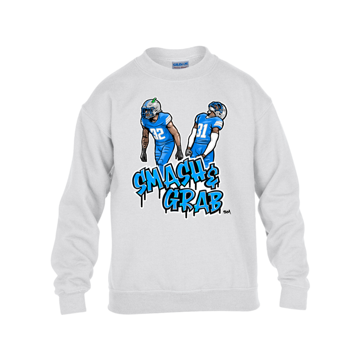 Smash & Grab Kids Heavy Blend Fleece Crew with Blue Jersey