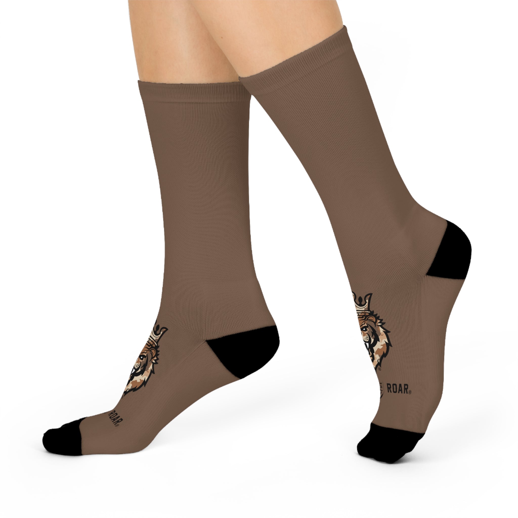 Respect the Roar® Cushioned Crew Socks (Brown)
