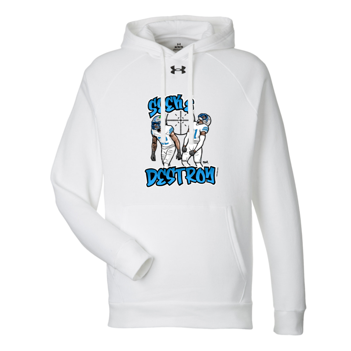 Seek & Destroy Under Armour Men's Rival Fleece White Hoodie