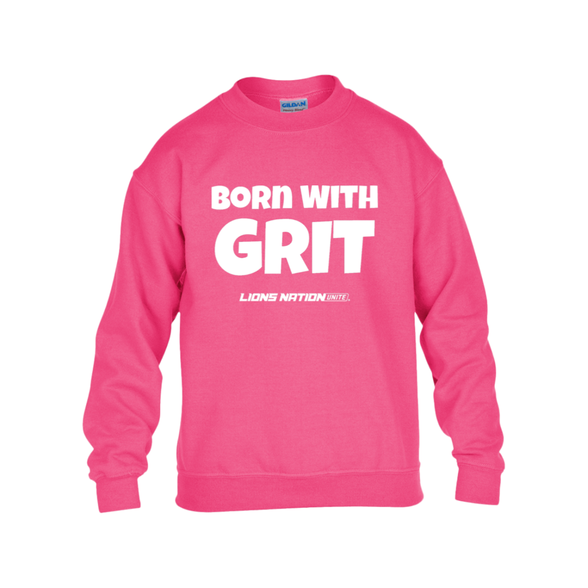 Born With Grit Kids Heavy Blend Fleece Crew