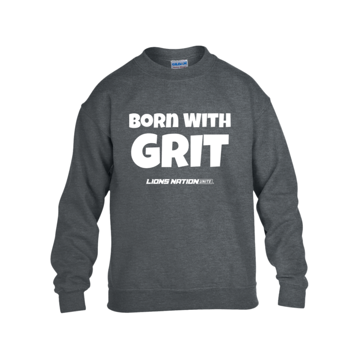 Born With Grit Kids Heavy Blend Fleece Crew