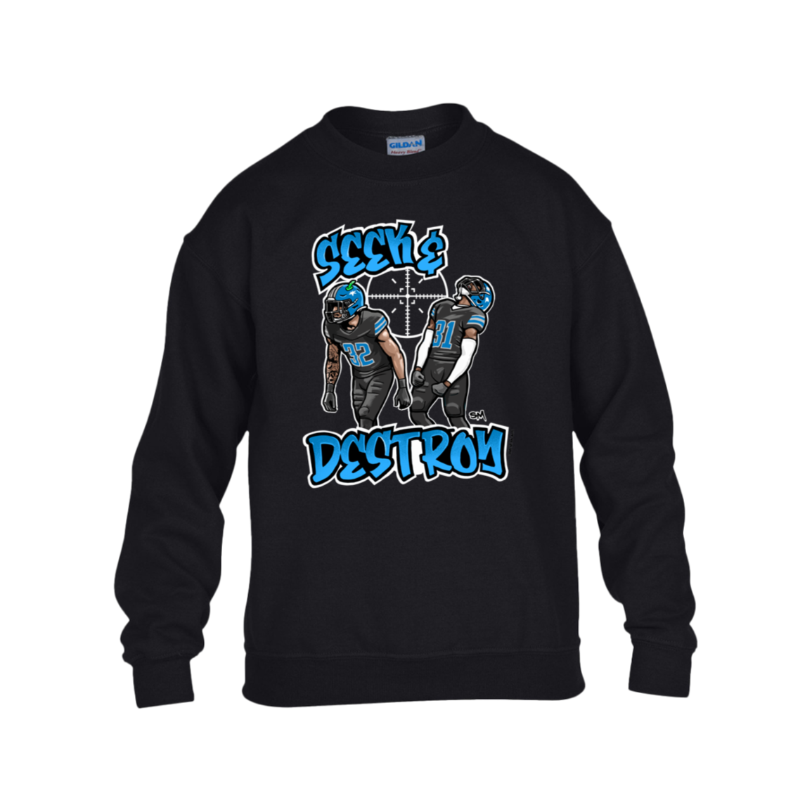 Seek & Destroy Black Kids Heavy Blend Fleece