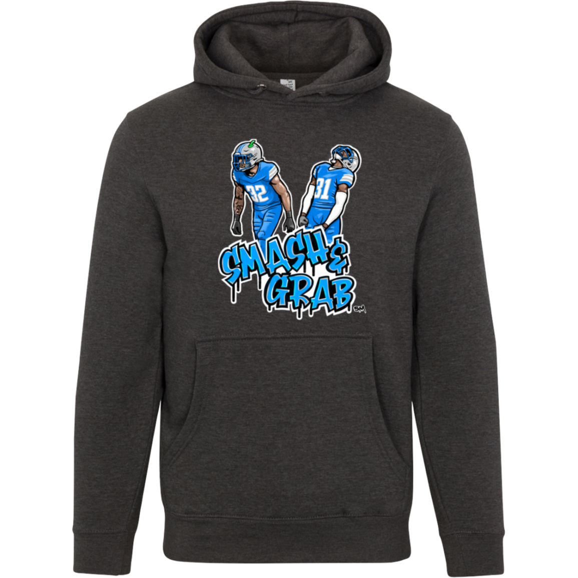 Smash & Grab Unisex Hoodie with Blue Jersey