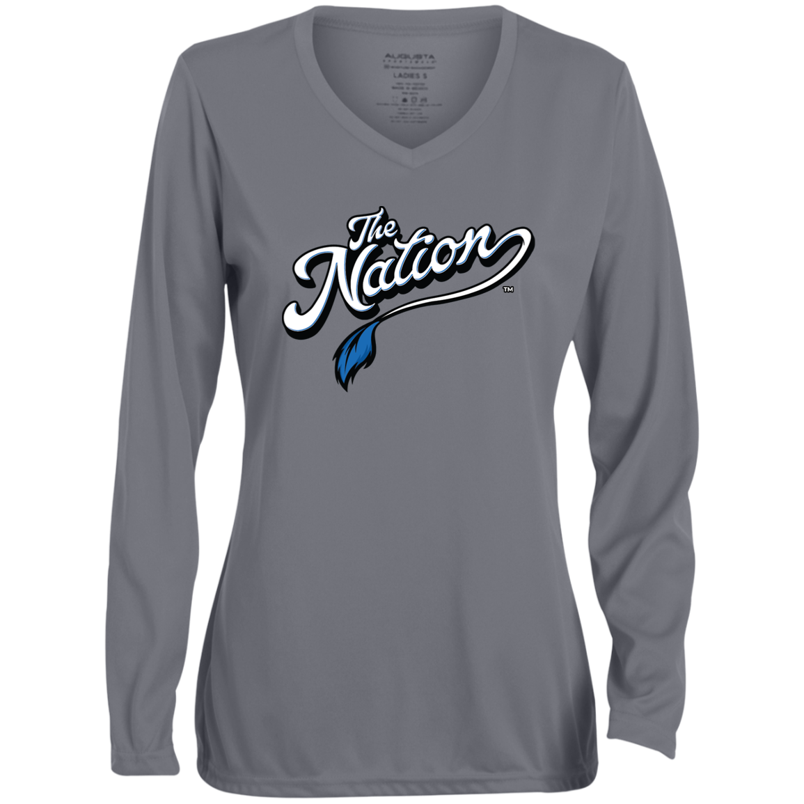 The Nation™ Ladies' Long Sleeve V-Neck Tee