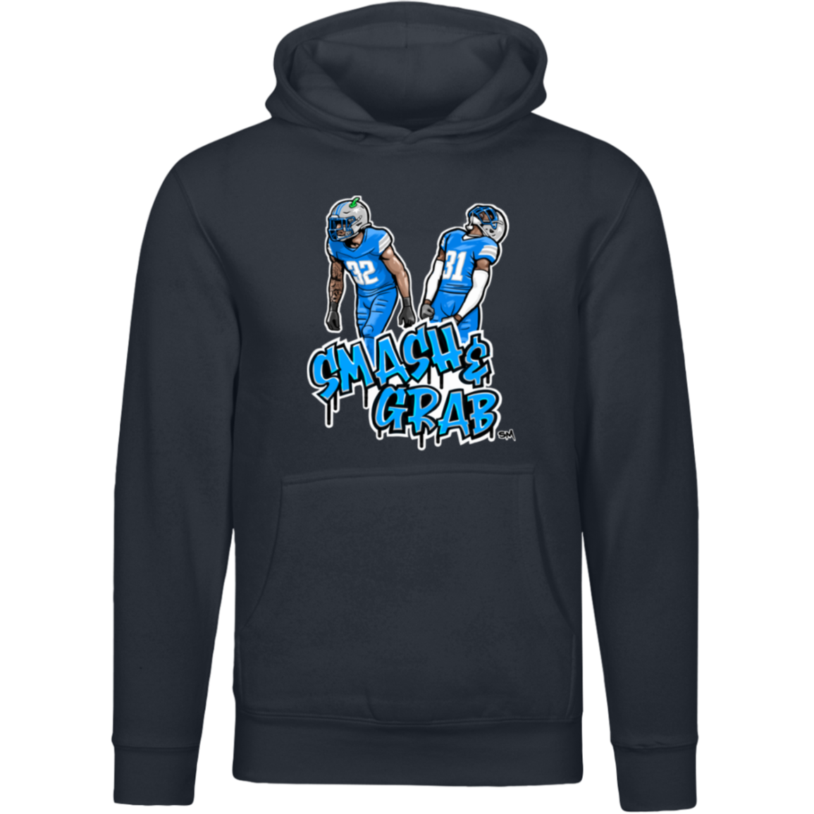 Smash & Grab Unisex Hoodie with Blue Jersey