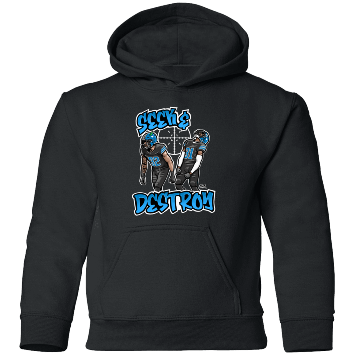 Seek & Destroy Black Youth Pullover Hoodie