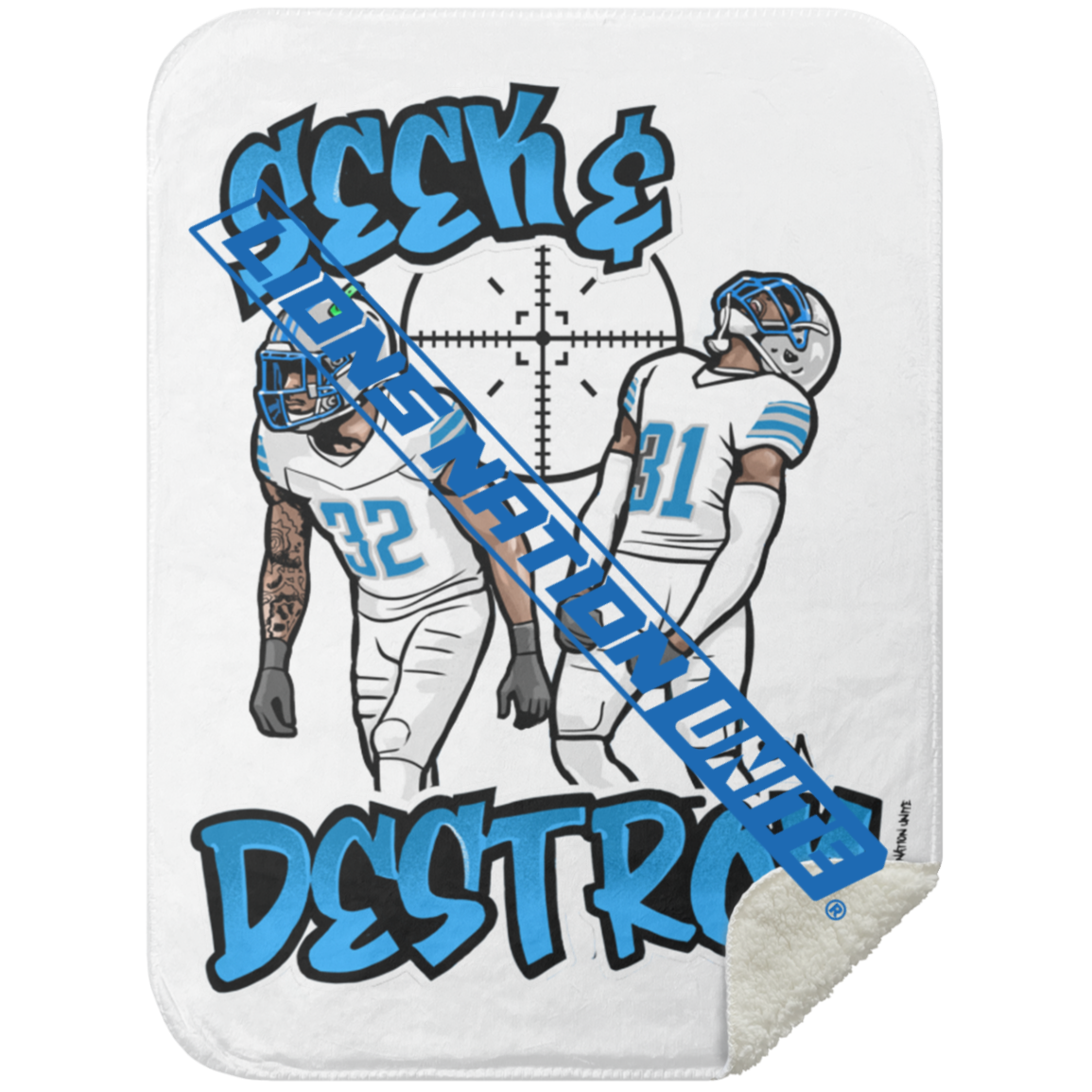 Seek & Destroy White Premium Sherpa Blanket 30x40