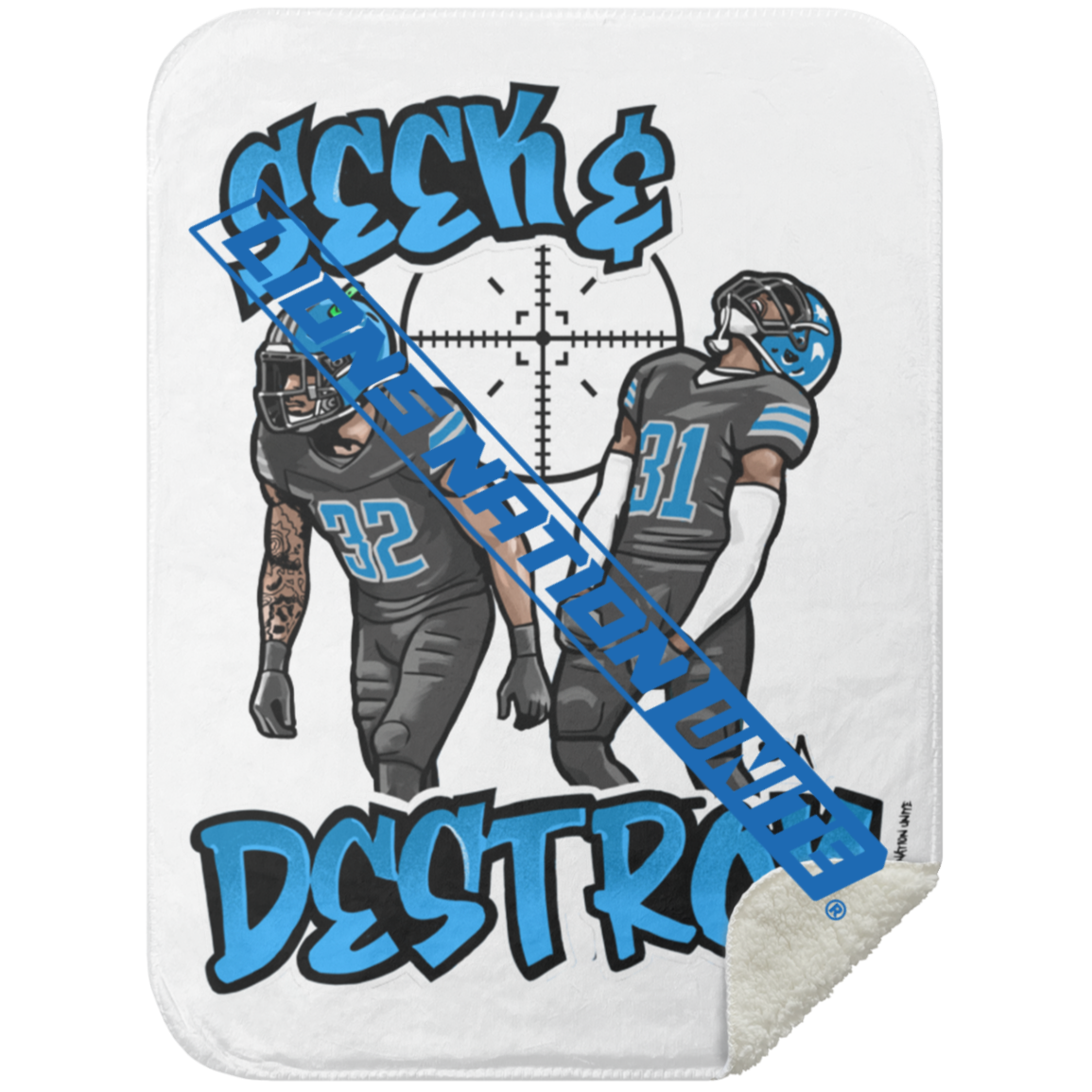 Seek & Destroy White Premium Sherpa Blanket 30x40