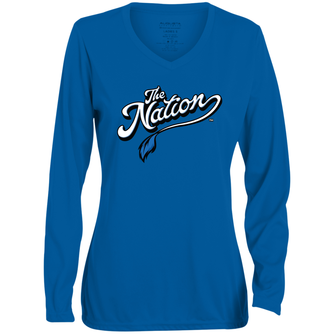 The Nation™ Ladies' Long Sleeve V-Neck Tee