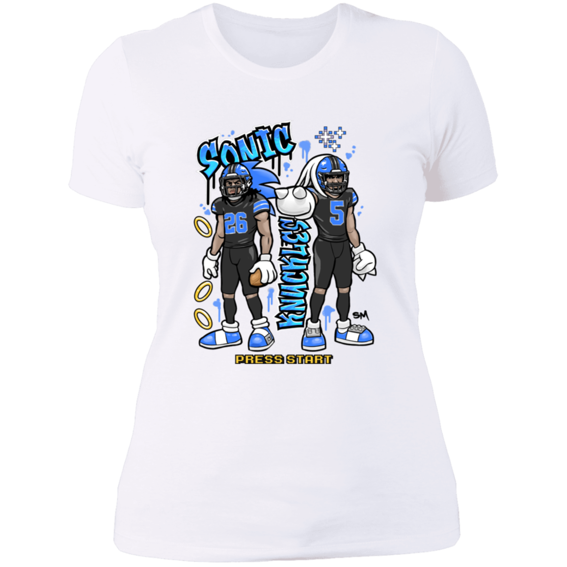 Detroit Sonic & Knuckles Women's White T-Shirt