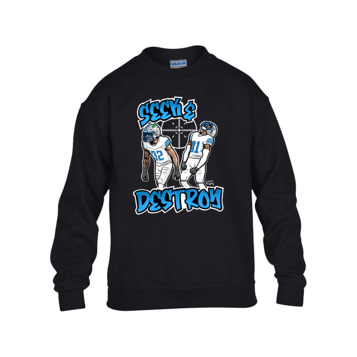 Seek & Destroy Black Kids Heavy Blend Fleece