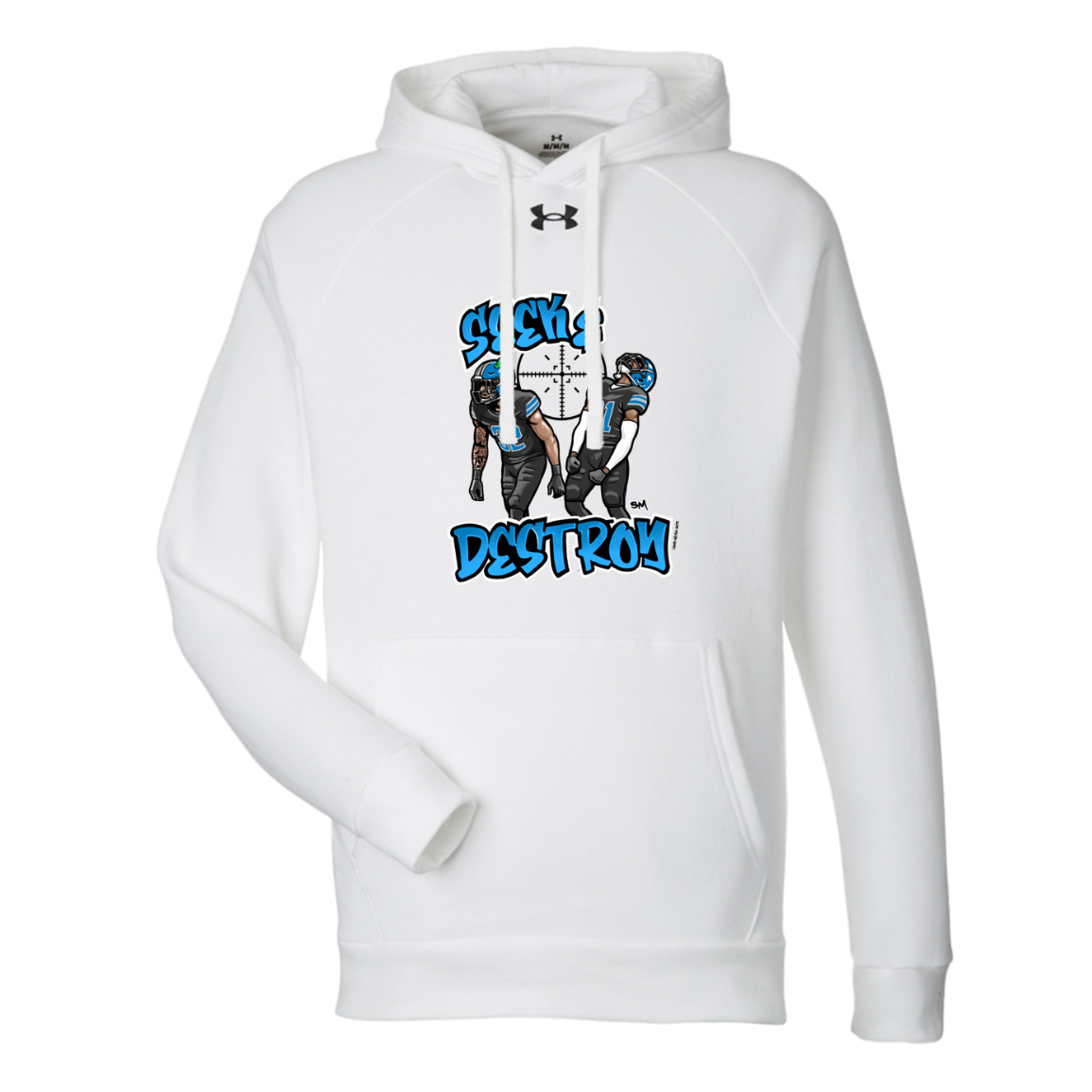 Seek & Destroy Under Armour Men's Rival Fleece White Hoodie