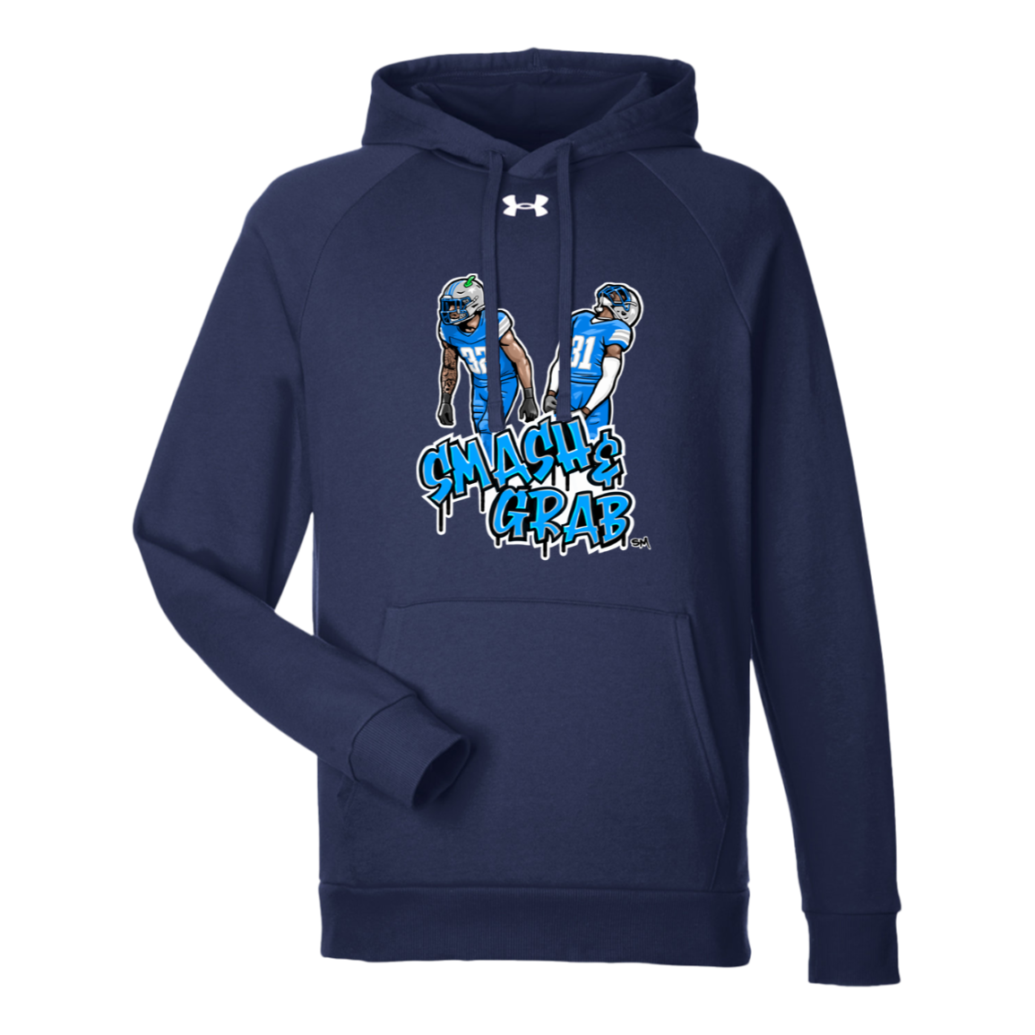 Smash & Grab Under Armour Men's Hoodie with Blue Jersey