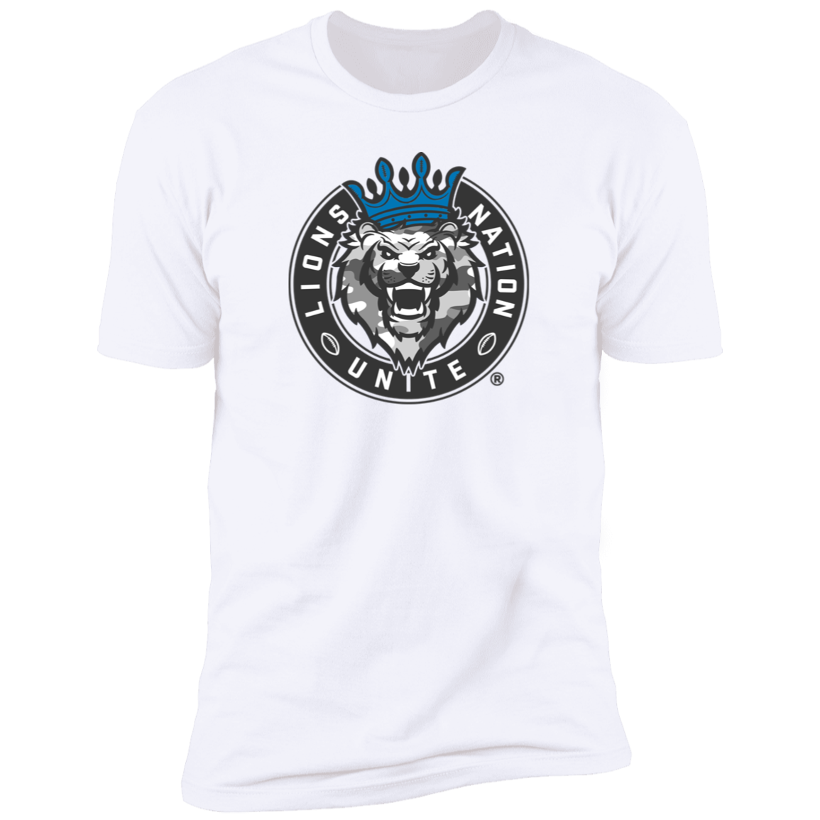 Lions Nation Unite Military Blue Crown Short Sleeve T-Shirt