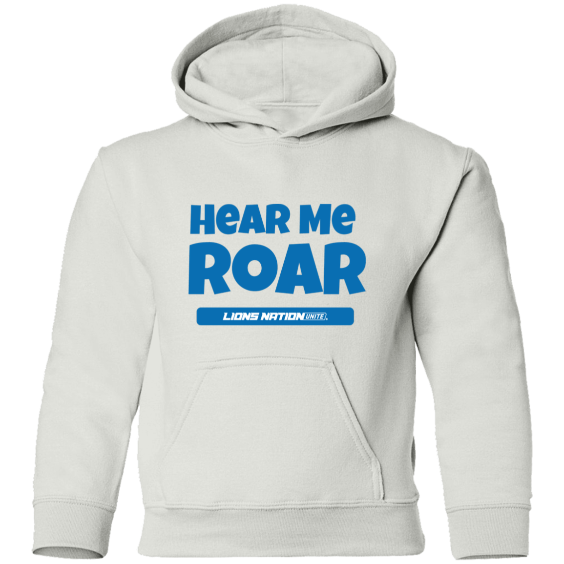 Hear Me Roar Youth White Pullover Hoodie