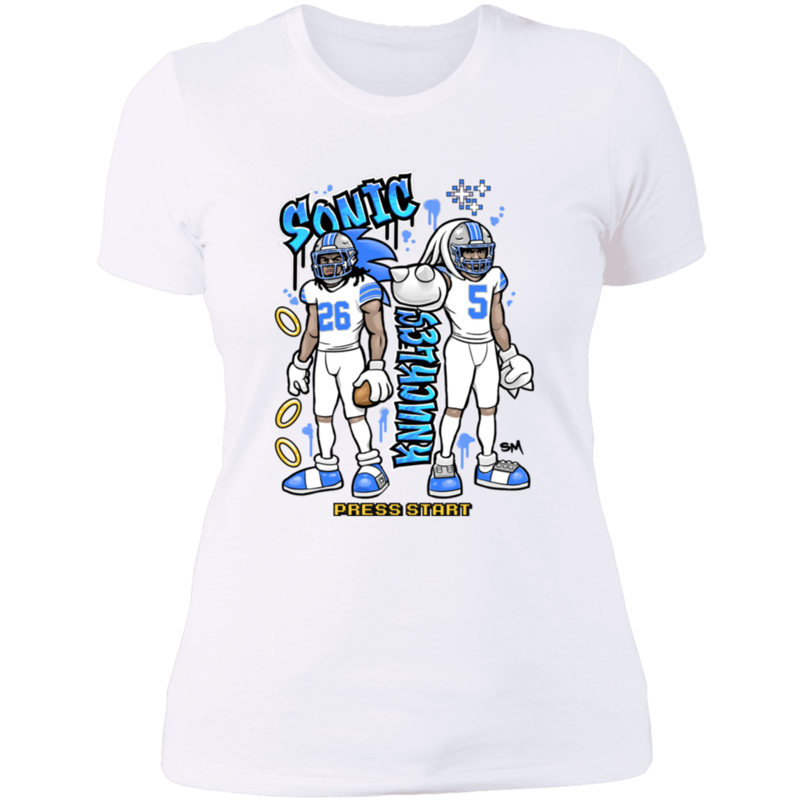 Detroit Sonic & Knuckles Women's White T-Shirt