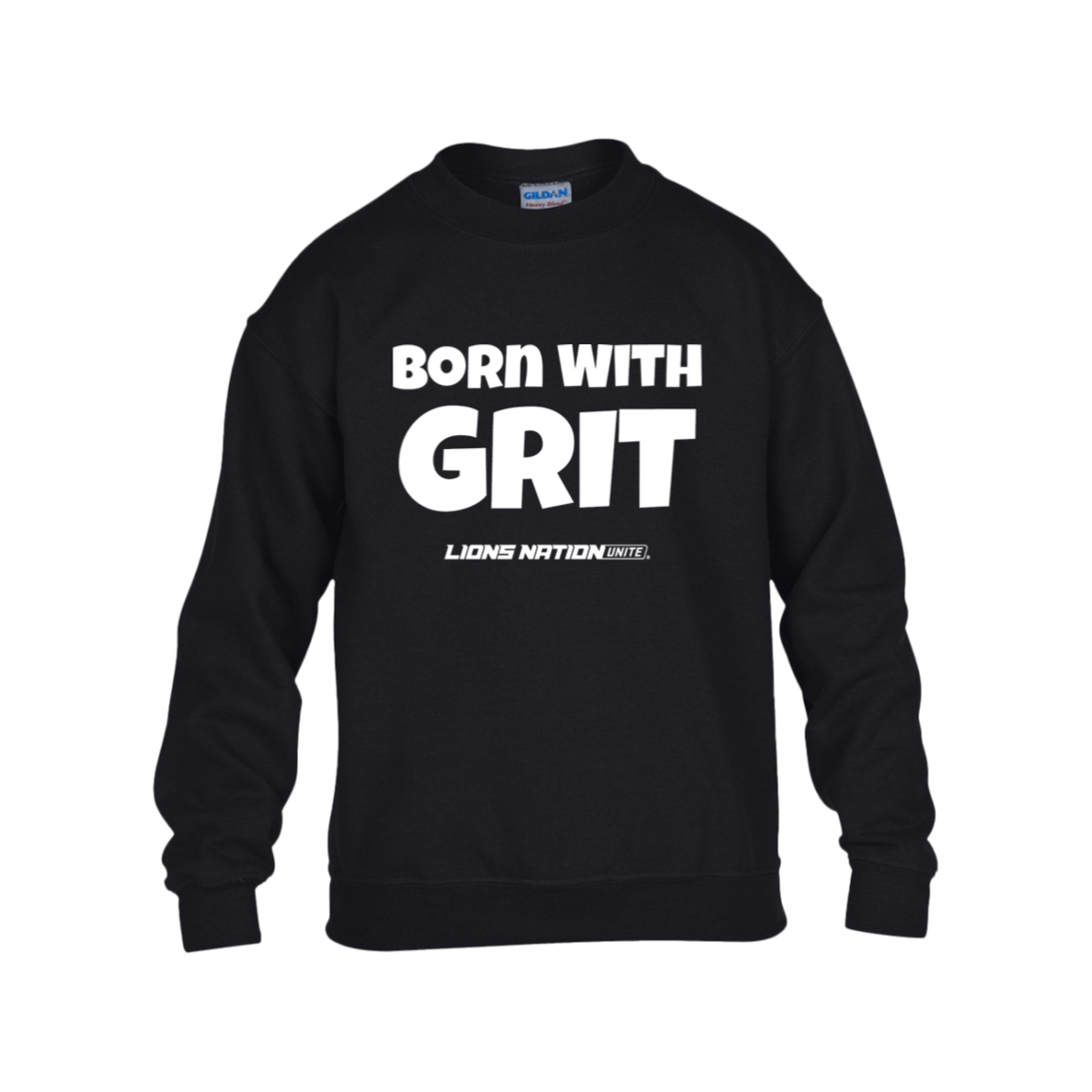 Born With Grit Kids Heavy Blend Fleece Crew