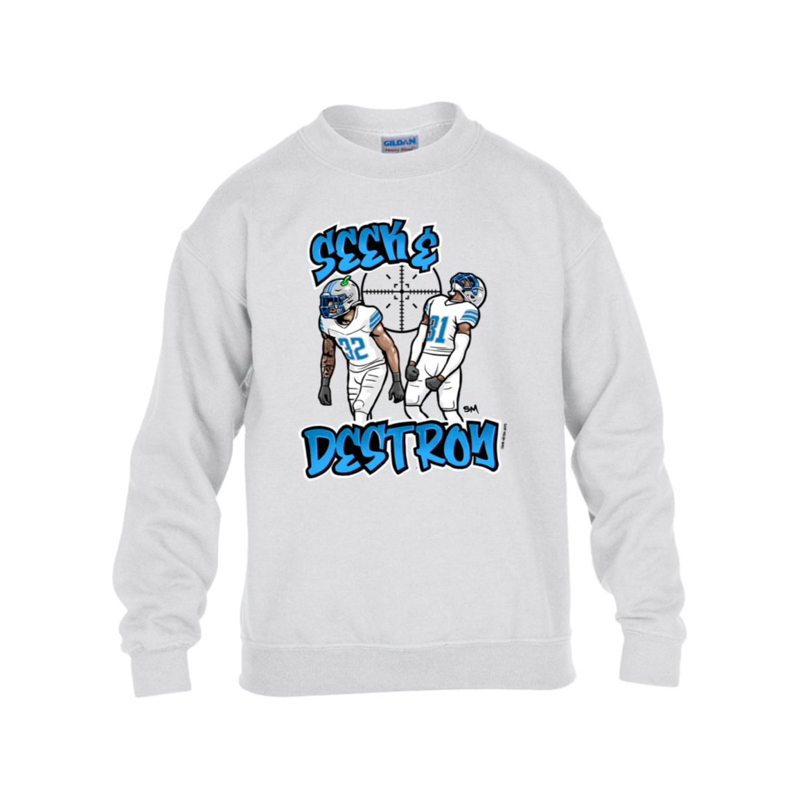 Seek & Destroy White Kids Heavy Blend Fleece