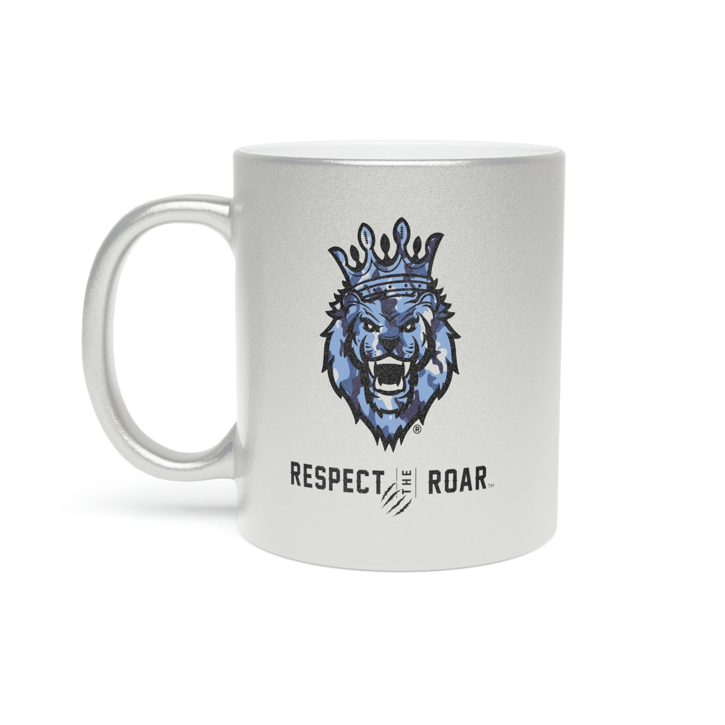 Respect The Roar (Blue) - Metallic Mug (Silver\Gold)