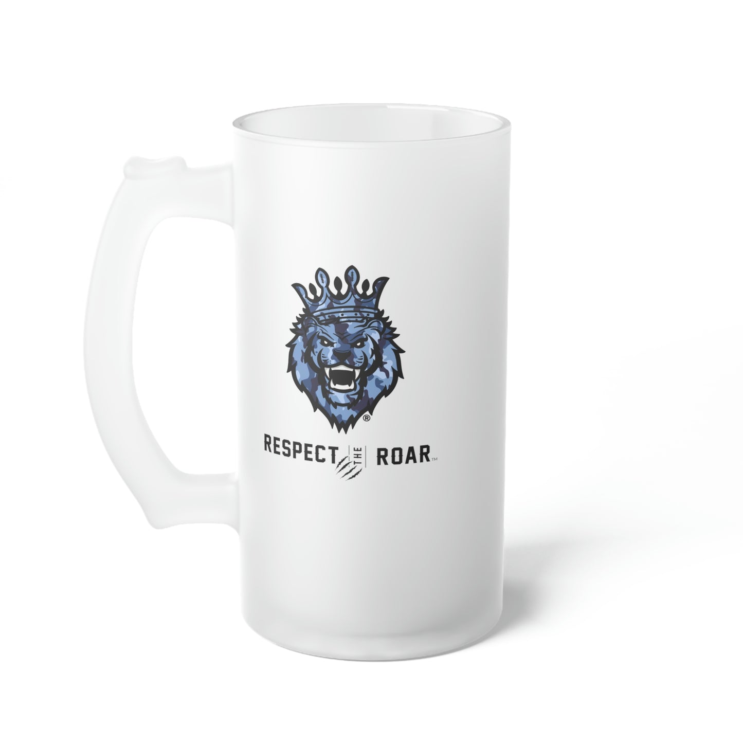 Respect The Roar (Blue) - Frosted Glass Beer Mug