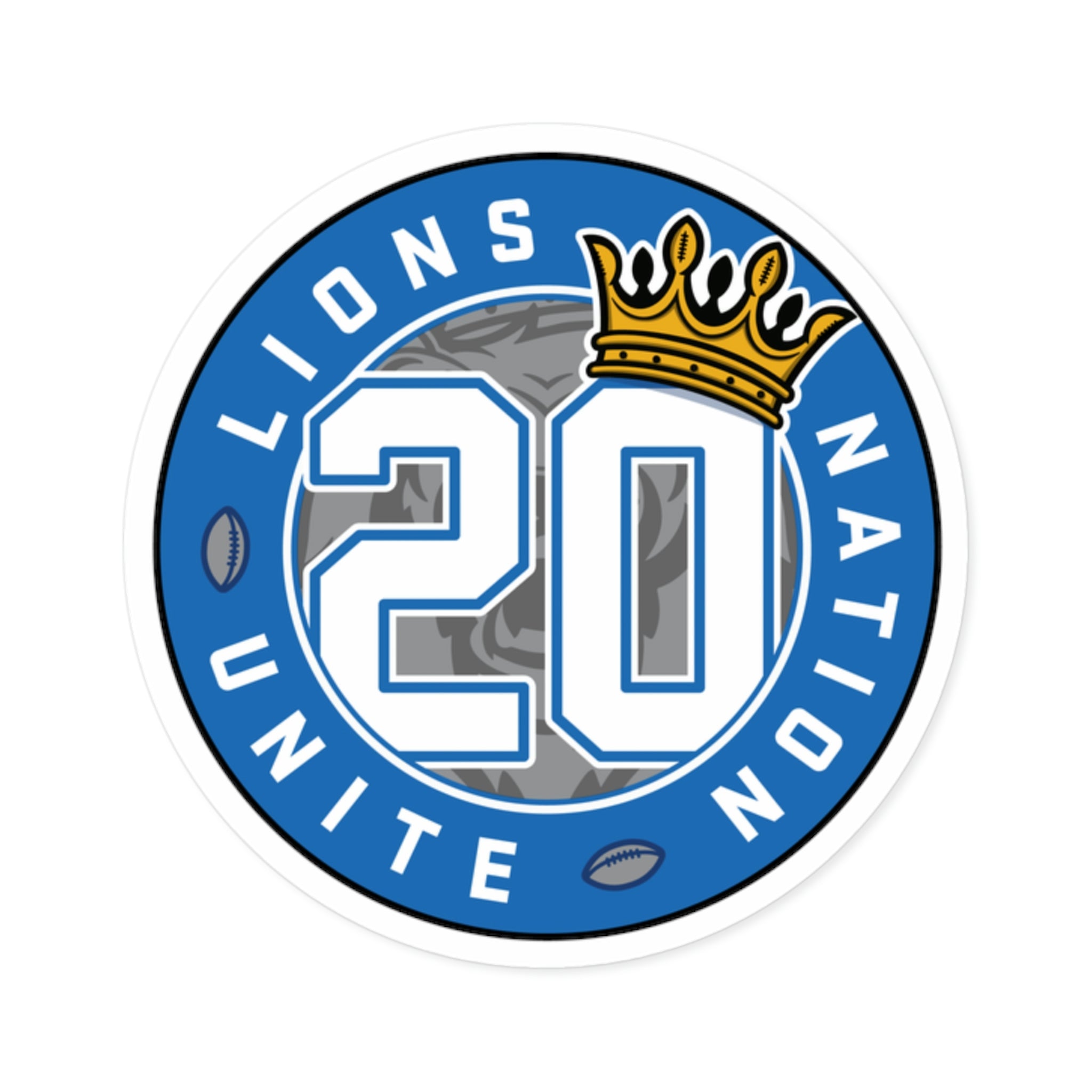 No. 20 Lions Nation Unite® Round Stickers, Indoor\Outdoor
