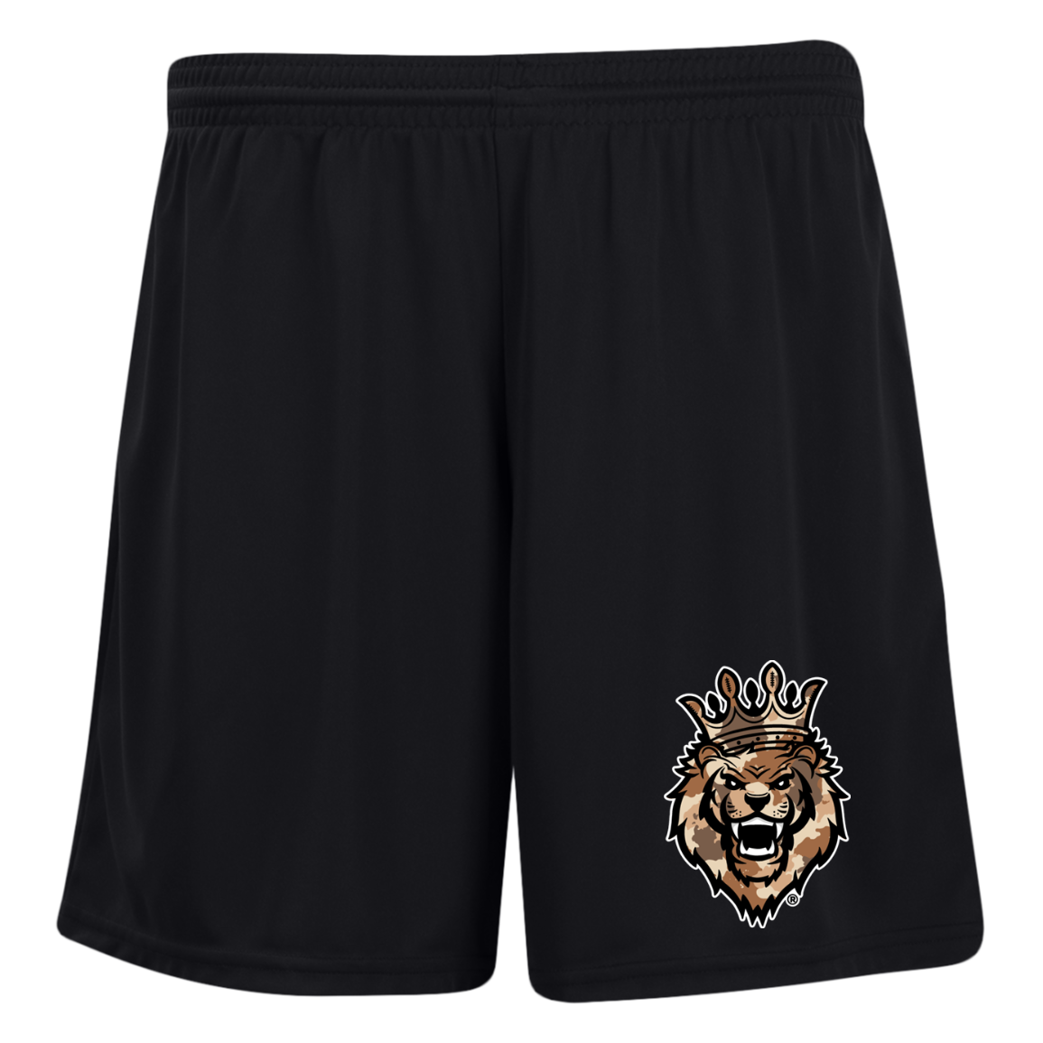 Respect The Roar (Brown) - 1423 Ladies' Moisture-Wicking 7 inch Inseam Training Shorts