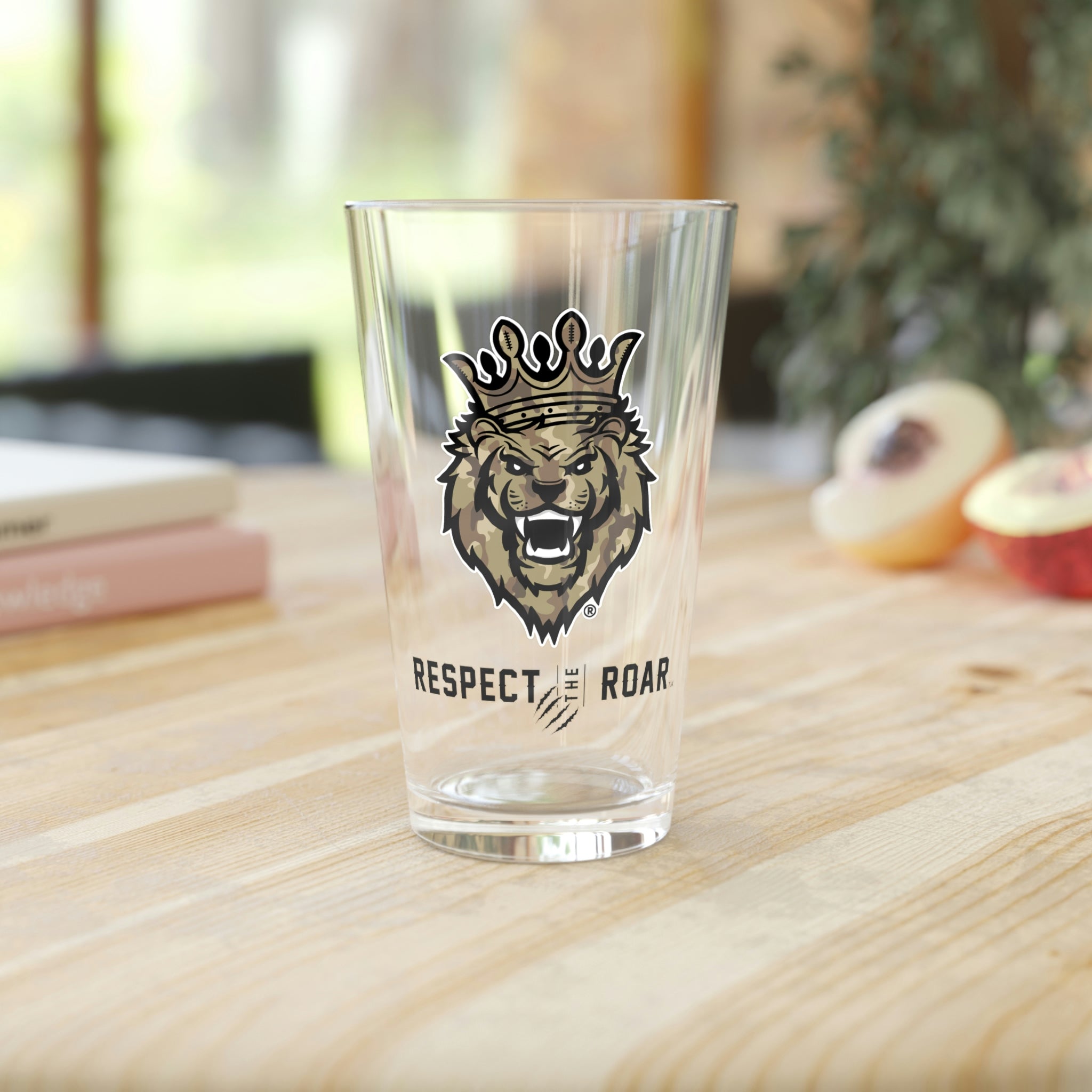 Respect the Roar® Pint Glass, 16oz (Tan)