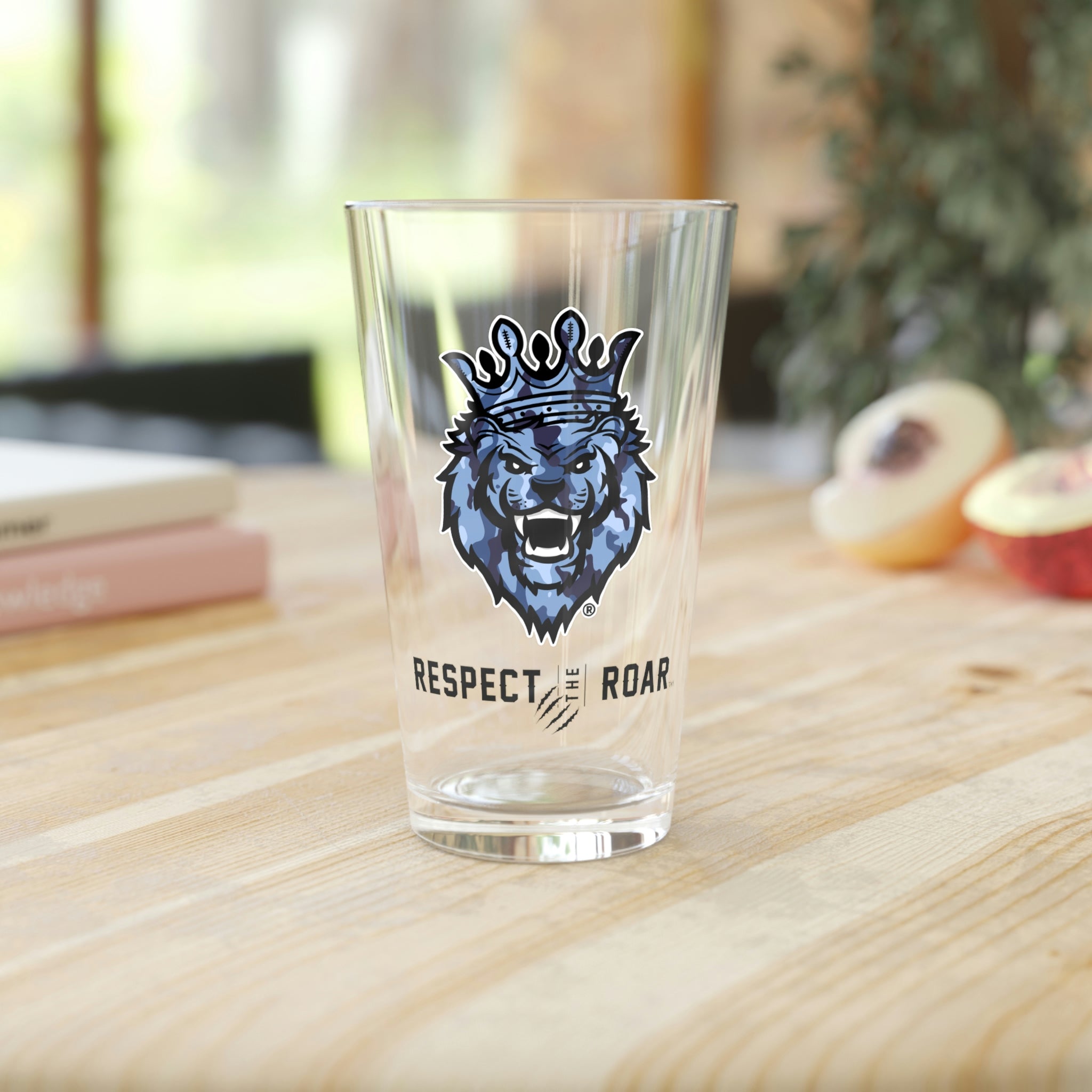Respect the Roar® Pint Glass, 16oz (Blue)