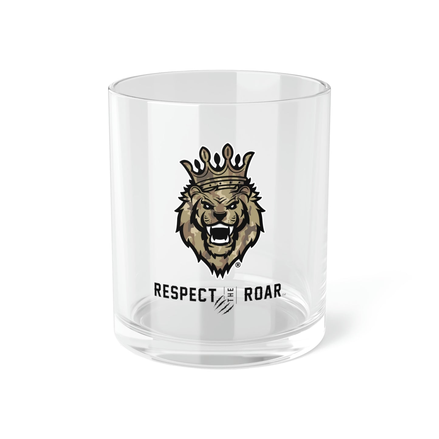 Respect The Roar (Tan) - Bar Glass